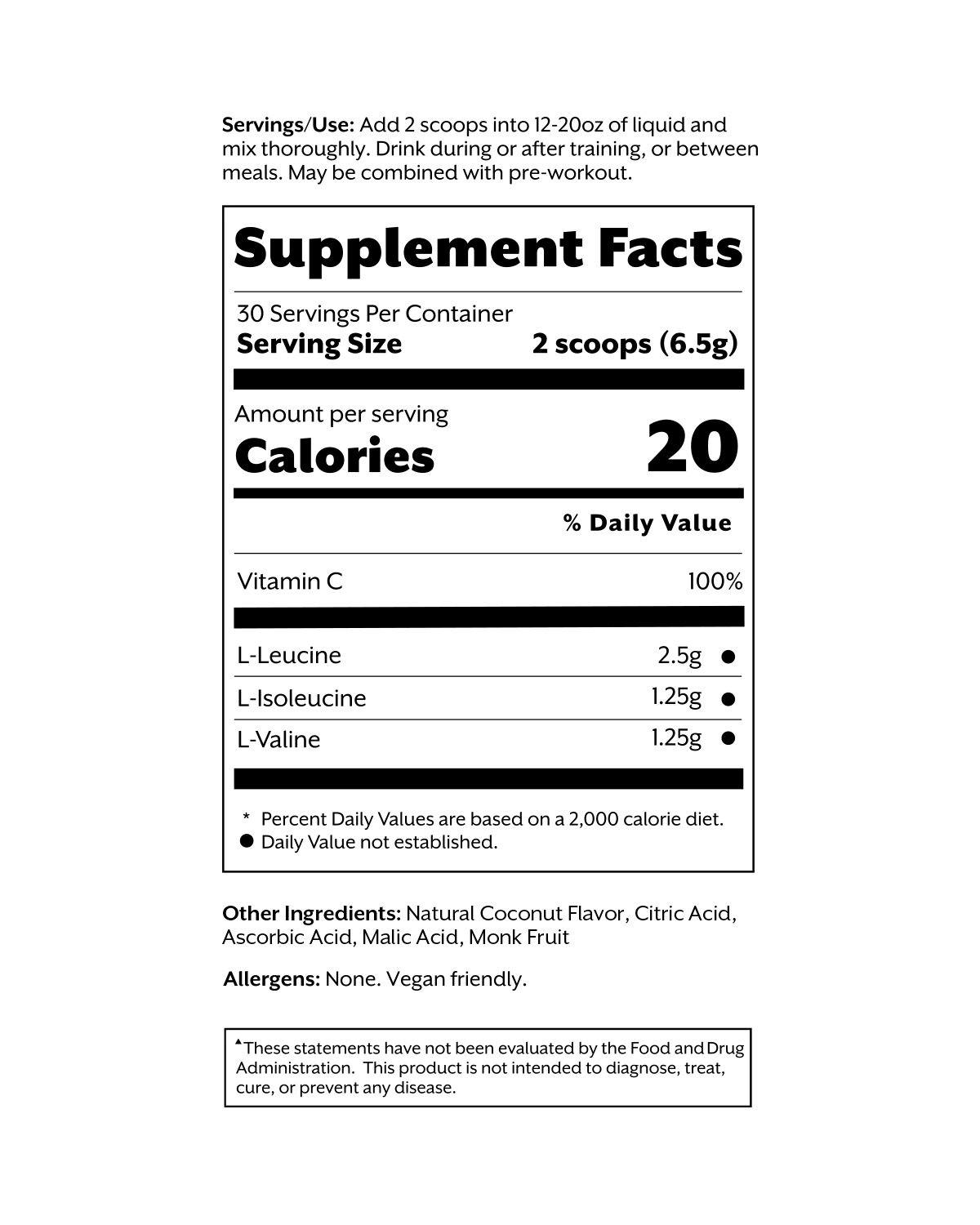 Coconut BCAA Powder