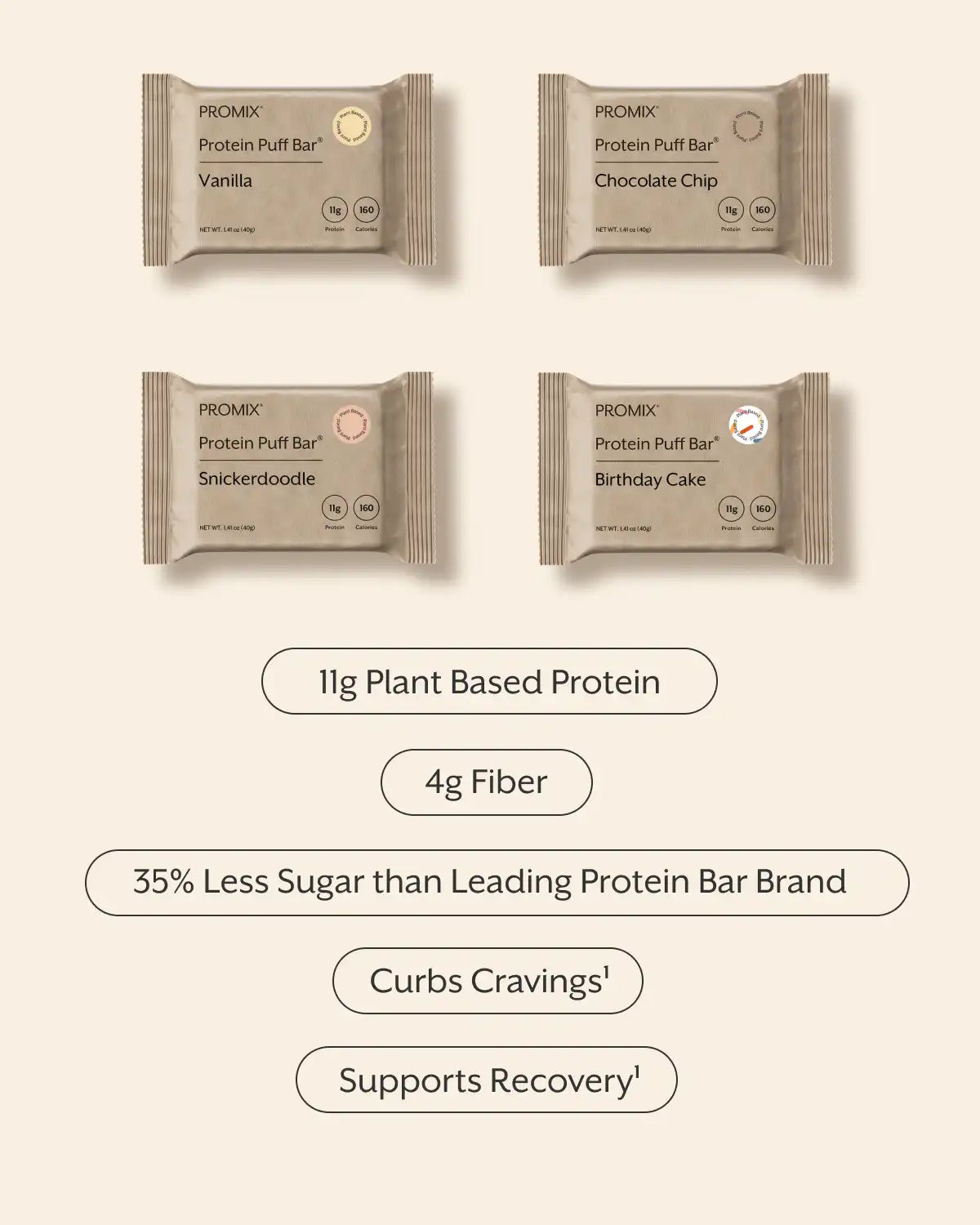 Plant Based Protein Puff Bars Variety Pack